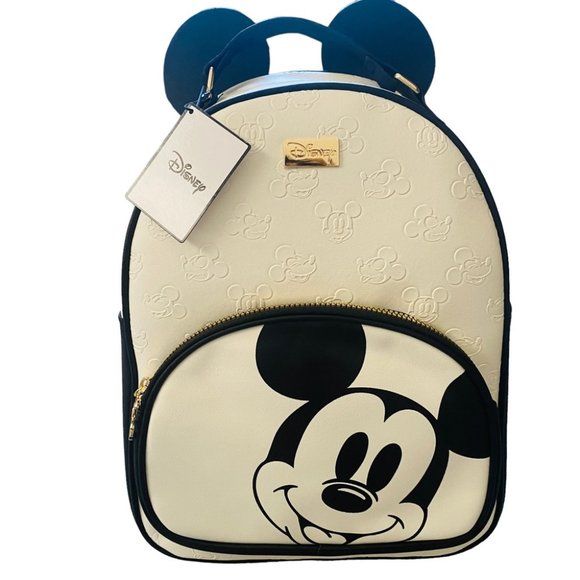 NEW Disney Mickey Mouse Embossed Backpack Faux Leather Mickey Mouse Ears - Picture 2 of 14